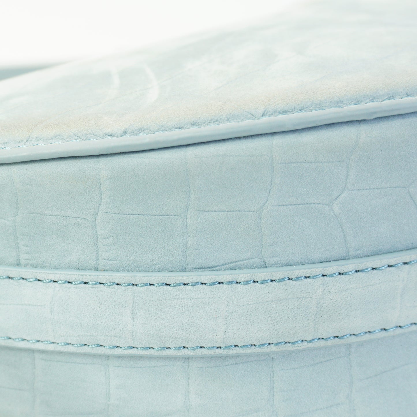 Polene Numero Dix Crocodile Edition Polar Blue Small GHW