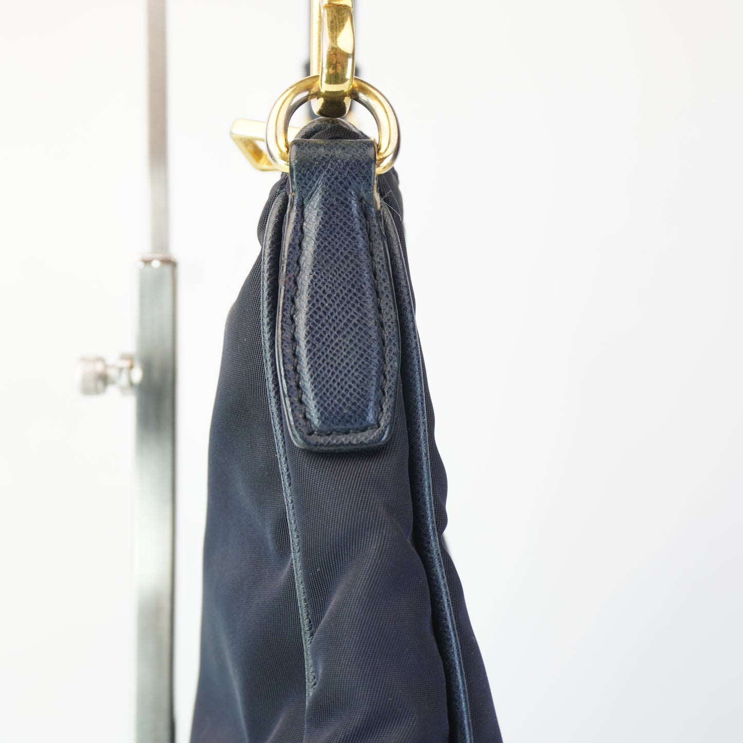 Prada  Tessuto Nylon & Saffiano Leather Crossbody Bag Blue