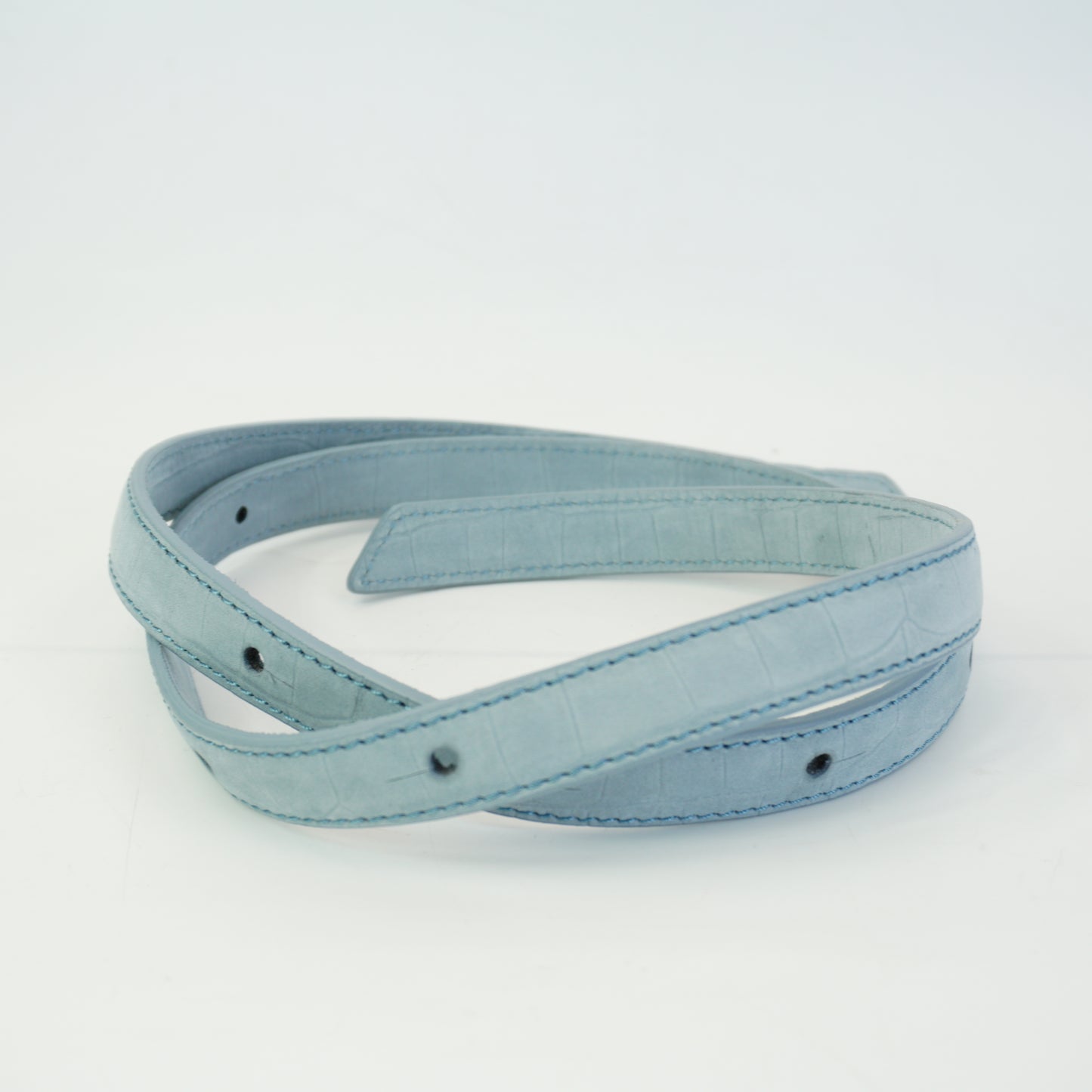 Polene Numero Dix Crocodile Edition Polar Blue Small GHW