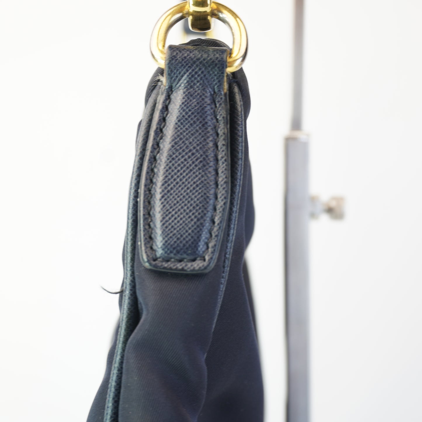 Prada  Tessuto Nylon & Saffiano Leather Crossbody Bag Blue