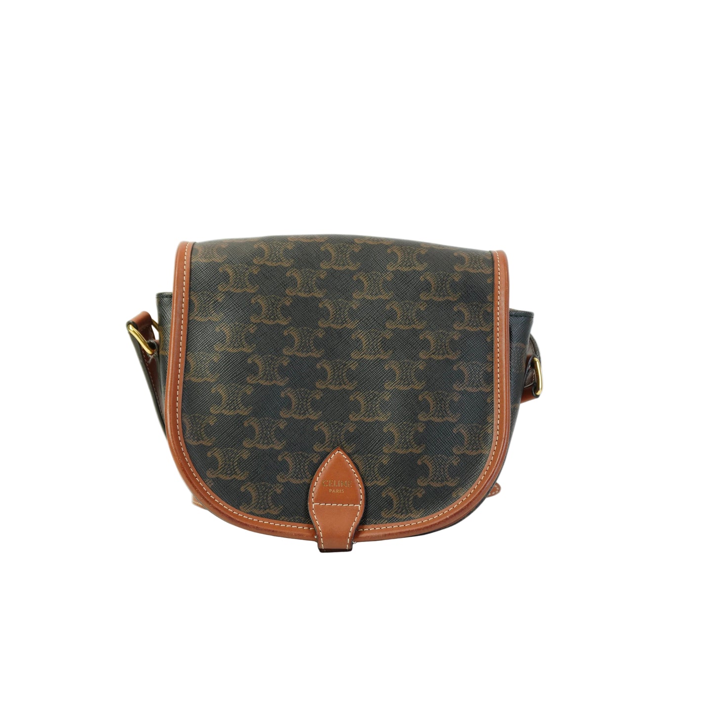 Celine Folco Triomphe Canvas Brown Mini GHW