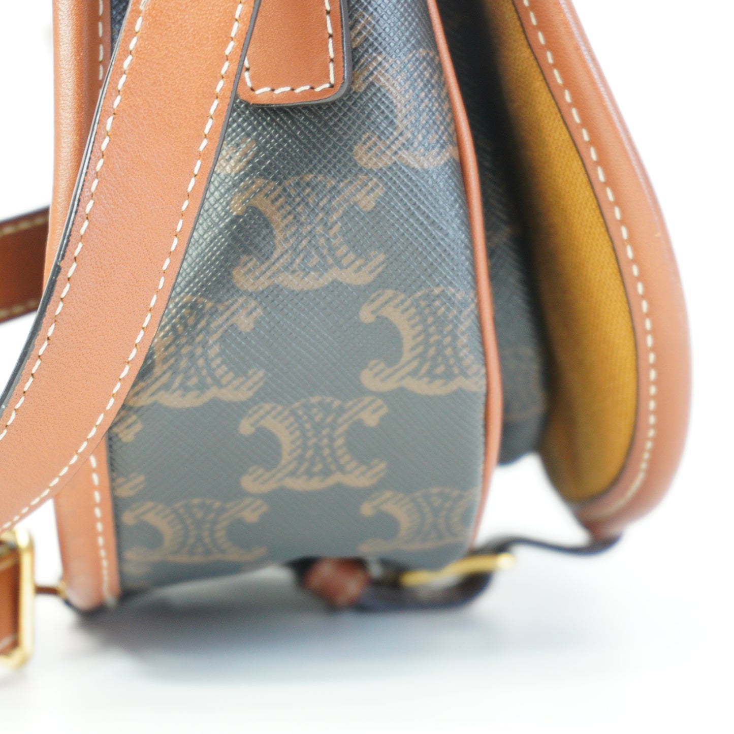 Celine Folco Triomphe Canvas Brown Mini GHW