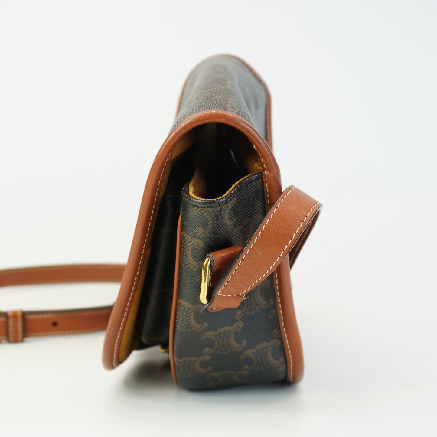 Celine Folco Triomphe Canvas Brown Mini GHW