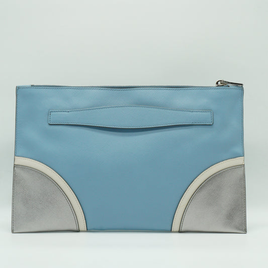 Prada	Tri Color Saffiano Clutch SHW