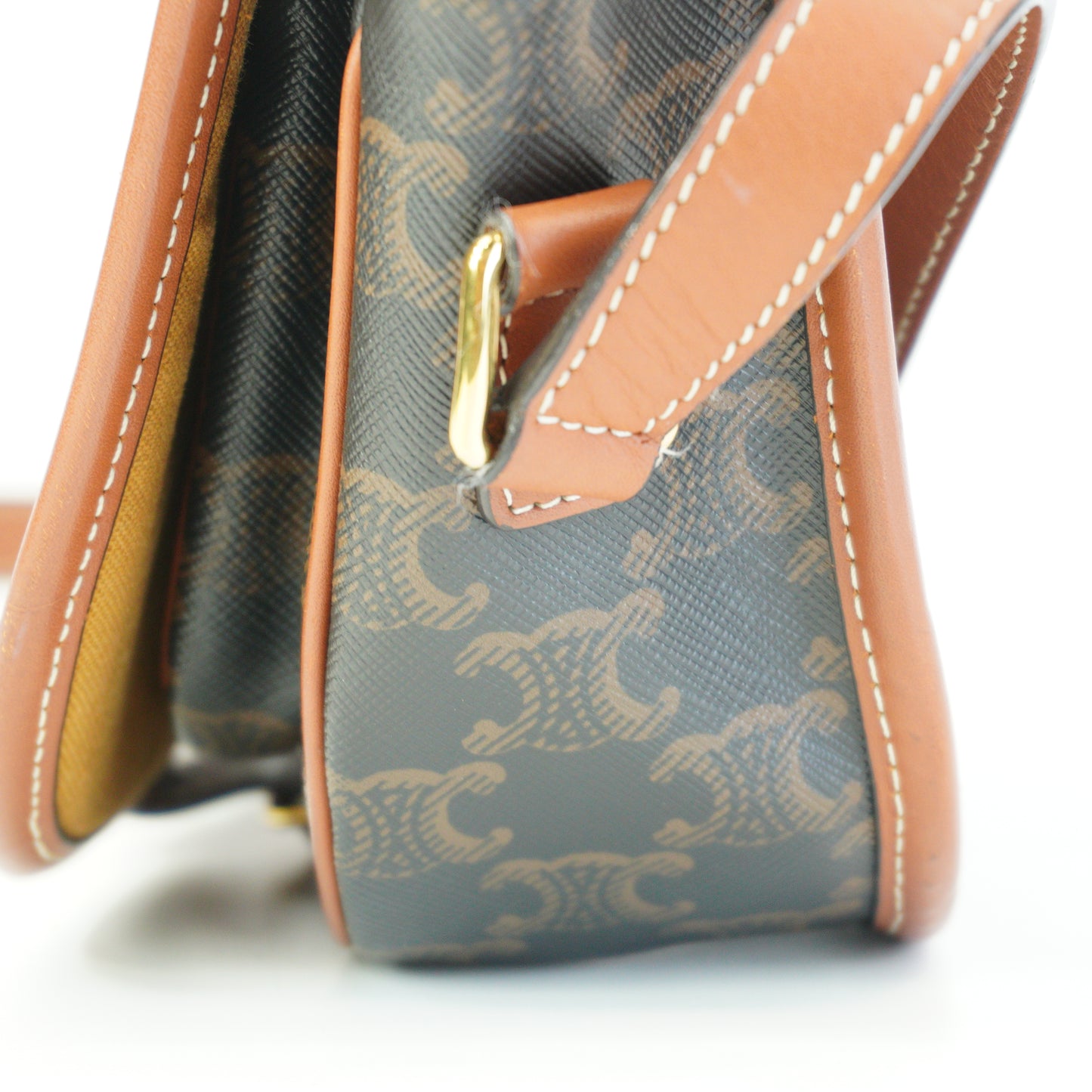 Celine Folco Triomphe Canvas Brown Mini GHW