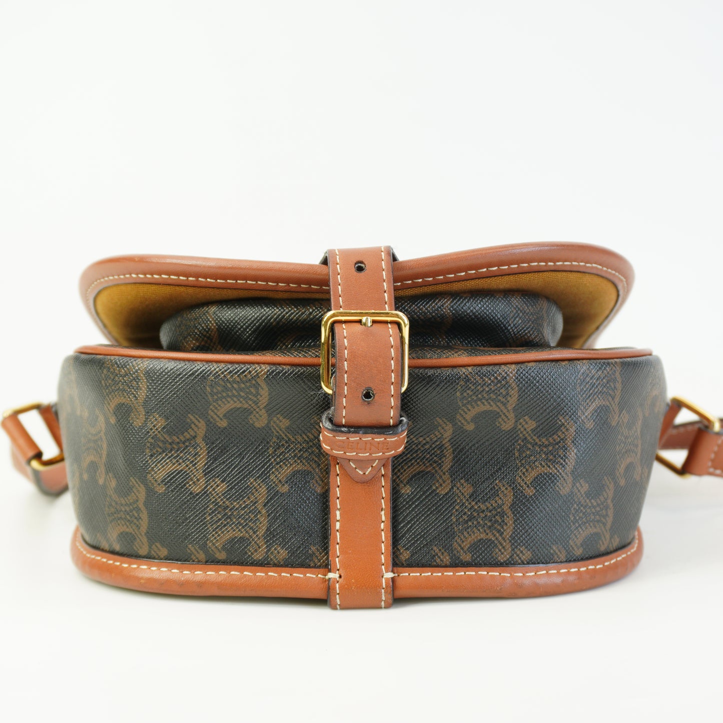 Celine Folco Triomphe Canvas Brown Mini GHW