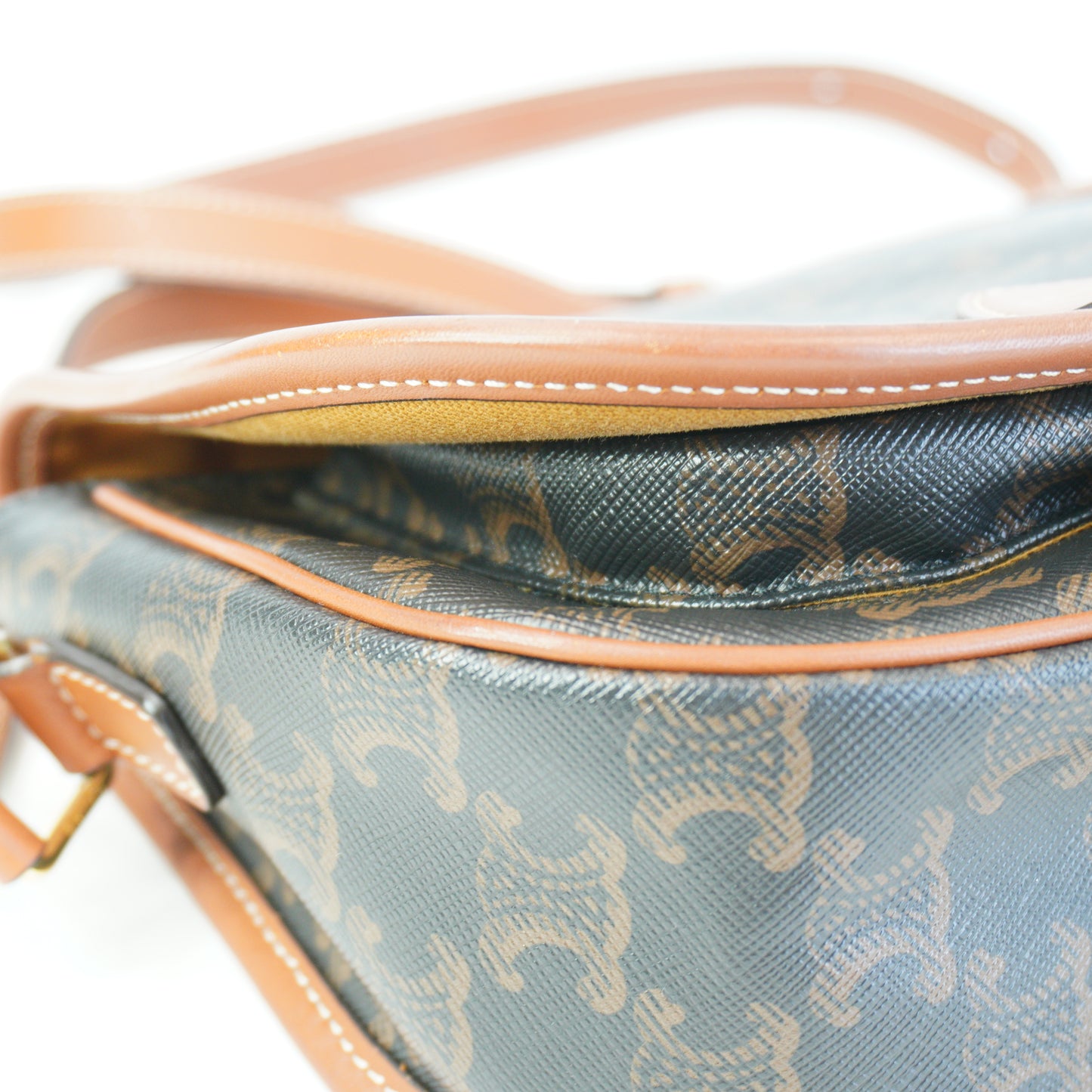 Celine Folco Triomphe Canvas Brown Mini GHW