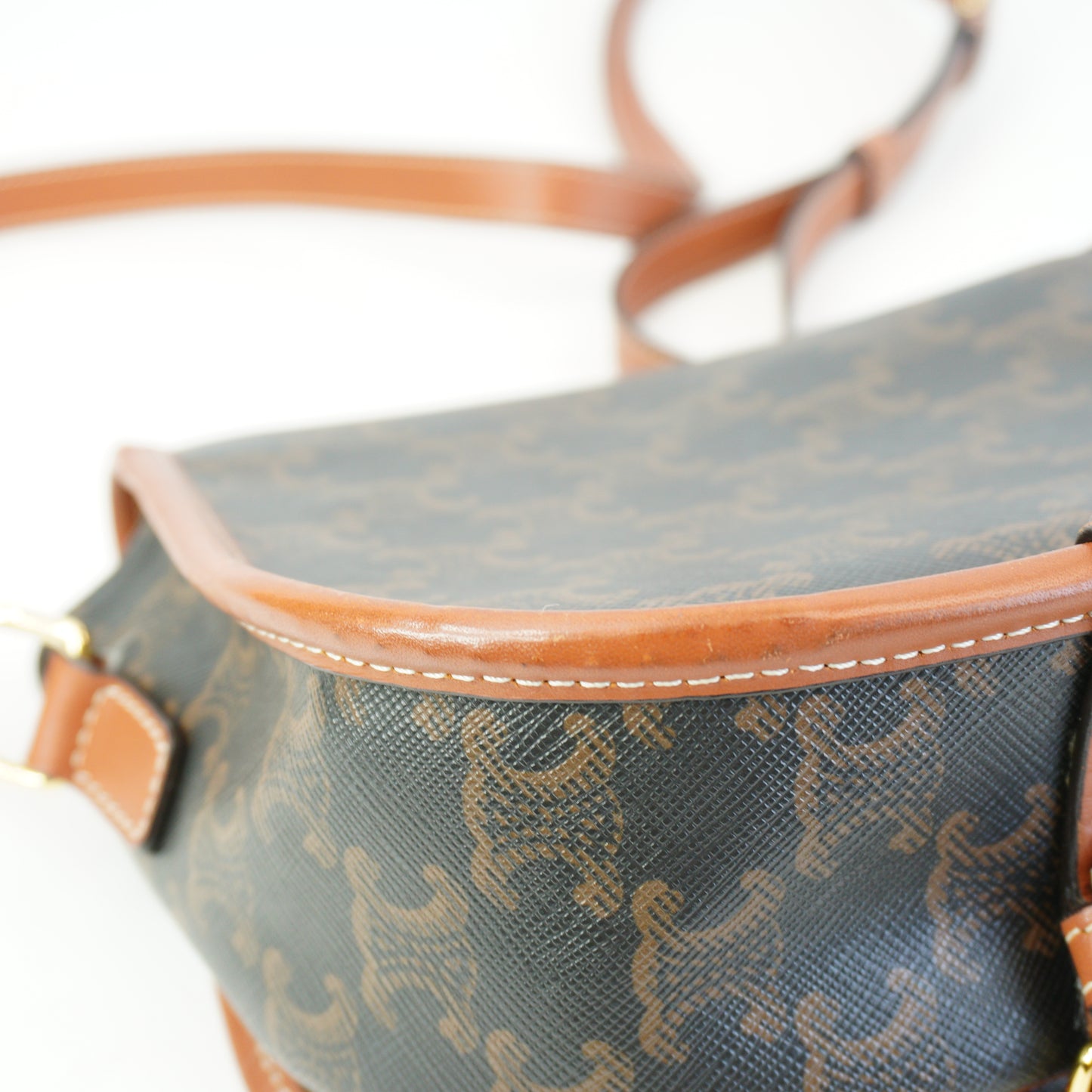 Celine Folco Triomphe Canvas Brown Mini GHW