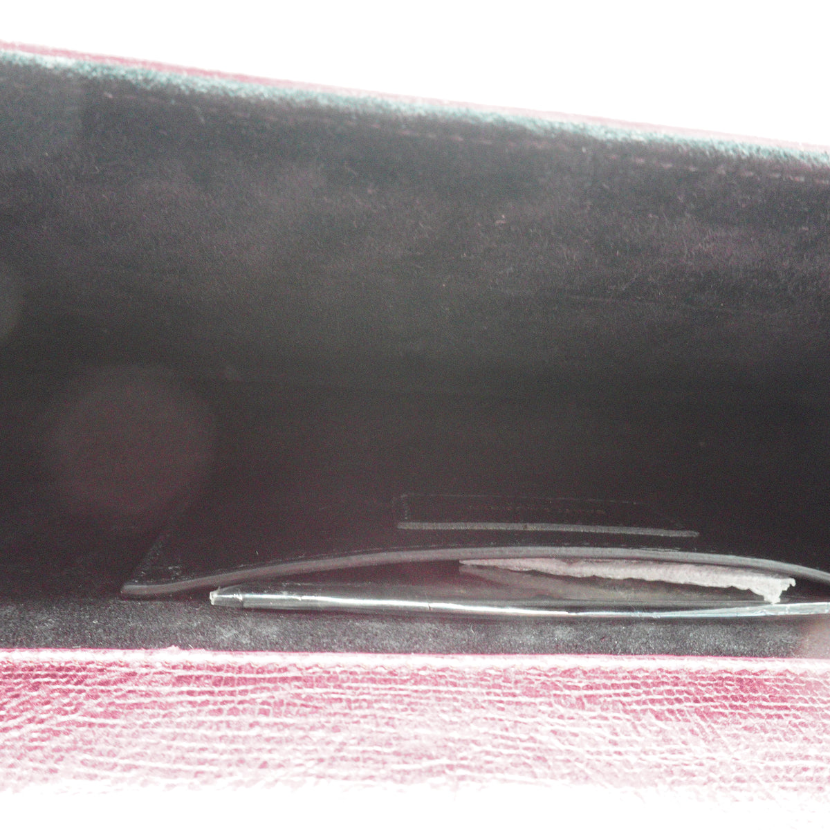 YSL	Classic Metallic Pink Leather Clutch Bag Small GHW