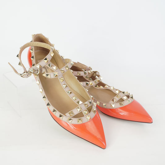 Valentino Rockstud Ballerino Flats Neon size 36 1/2
