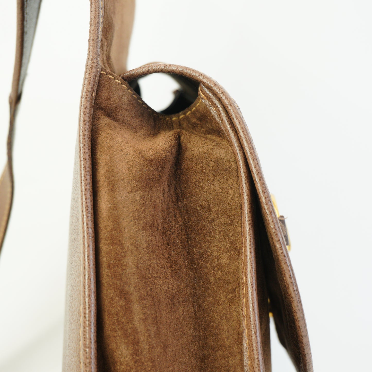 Gucci Vinatge Horsebit Sling Backpack Brown Medium GHW