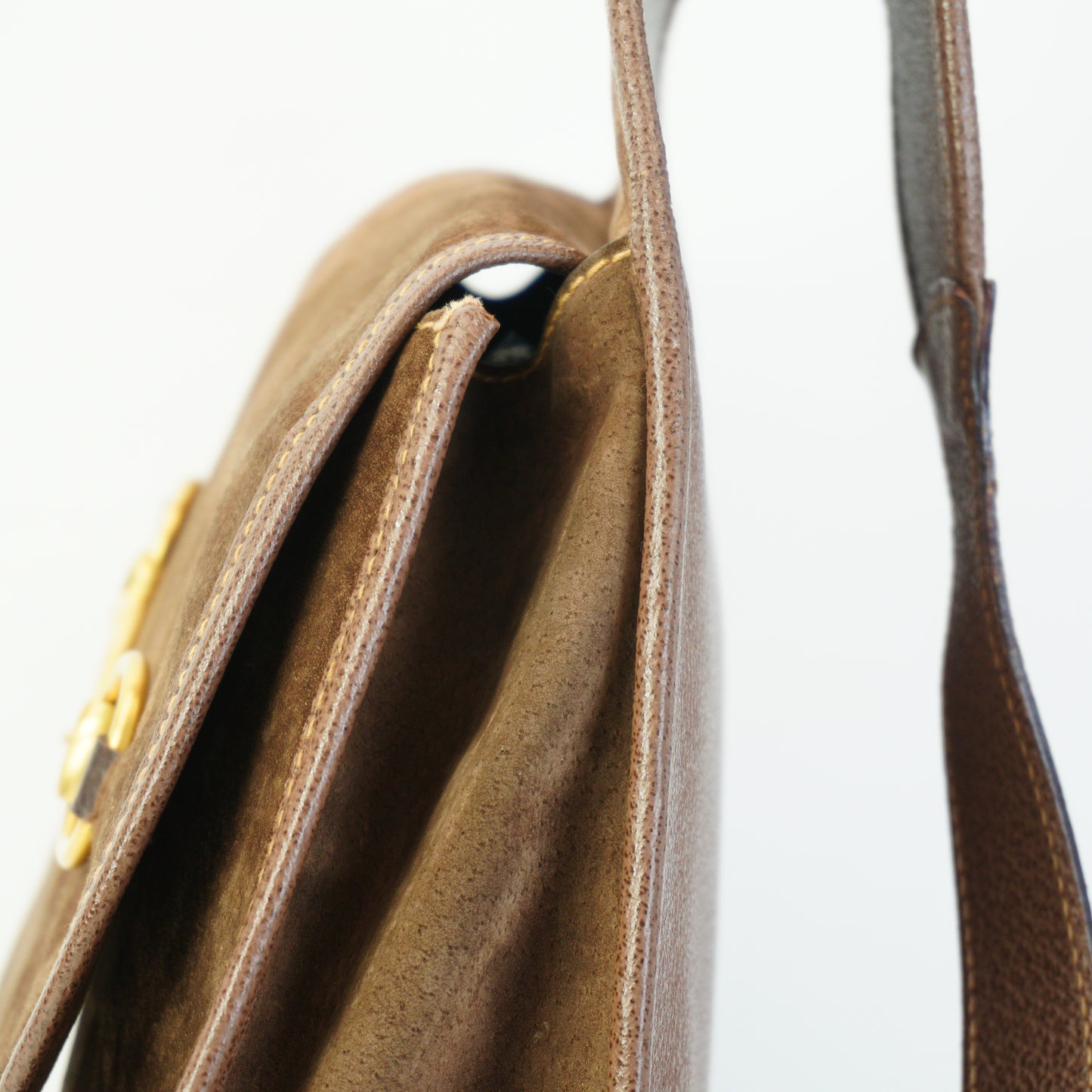 Gucci Vinatge Horsebit Sling Backpack Brown Medium GHW