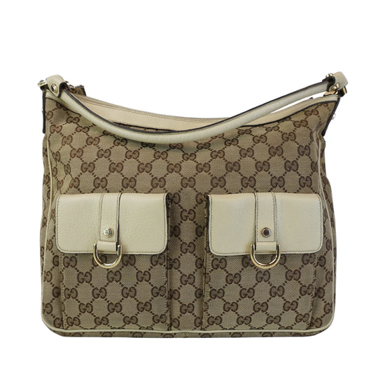 Gucci GG Canvas Abbey Pocket Hobo Bag