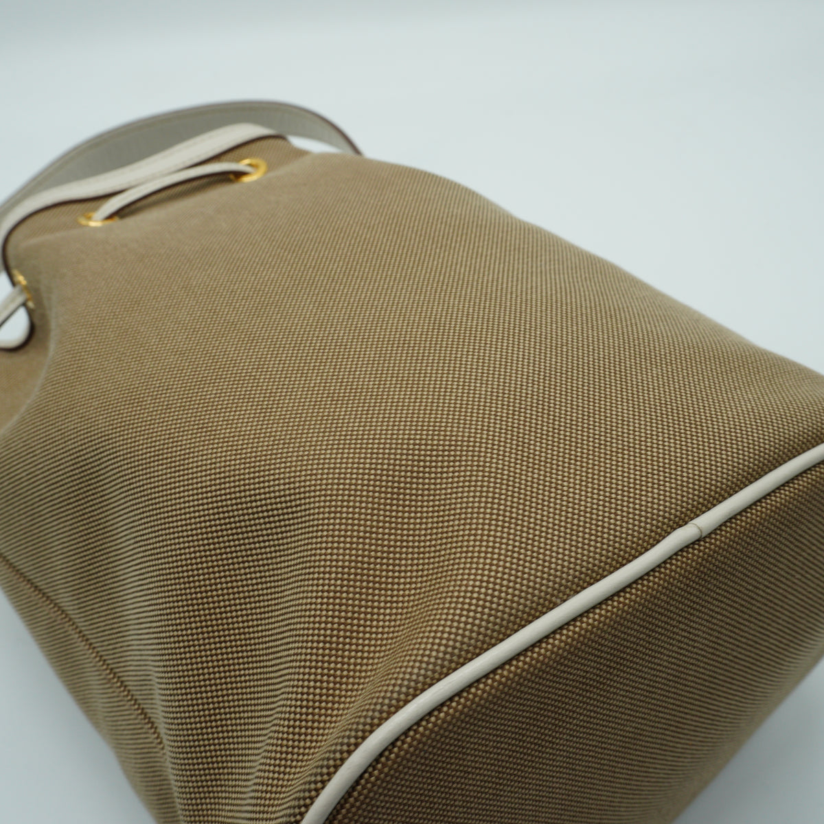 Prada Canapa Logo Jacquard Bucket Bag Small GHW