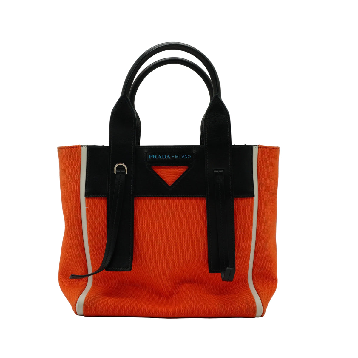 Prada Oliverture Canvas Leather Tote Small SHW