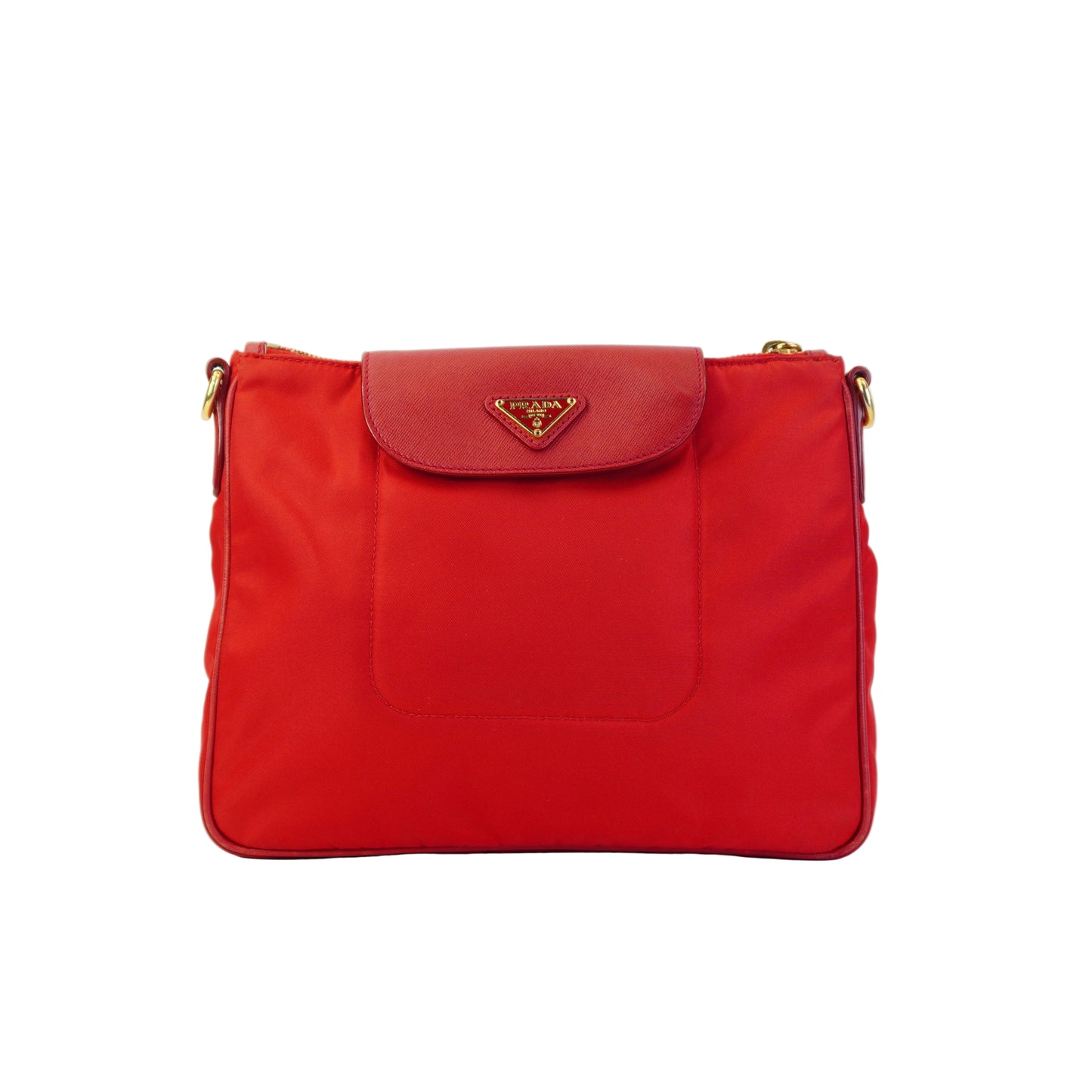 Prada BT0933 Crossbody Messenger Bag Red Small GHW