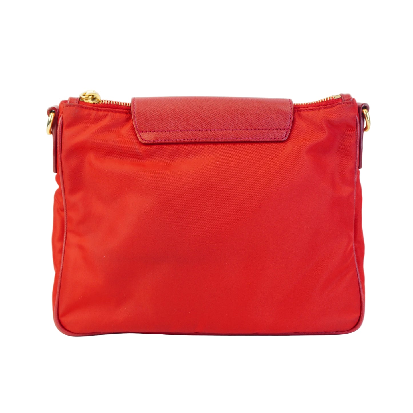 Prada BT0933 Crossbody Messenger Bag Red Small GHW