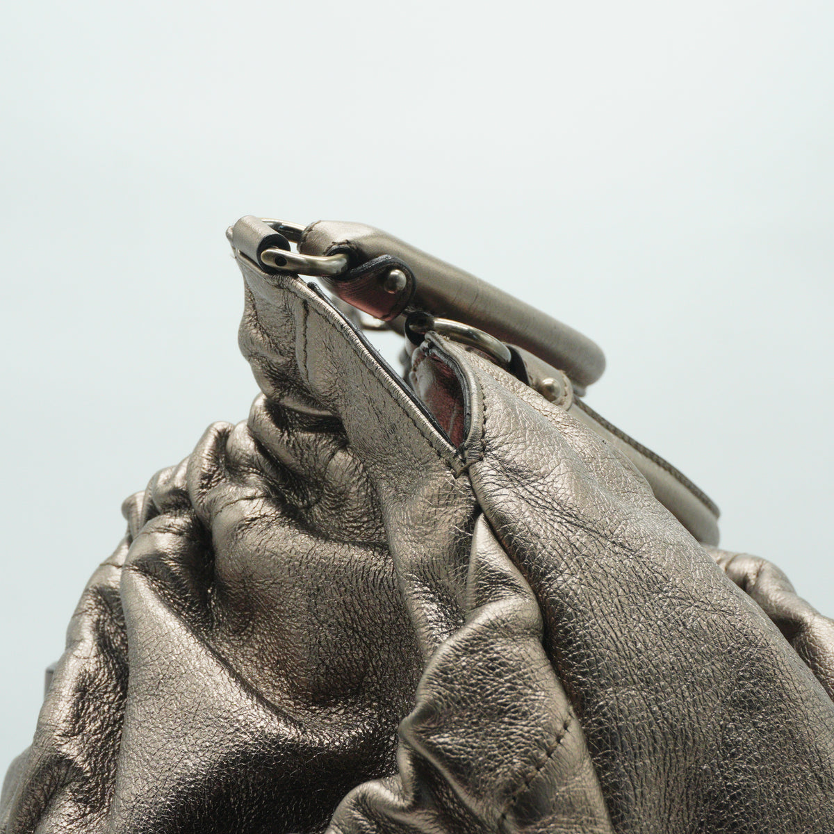 Salvatore Ferragamo	Vara Bow Large Metallic Leather Hobo bag SHW