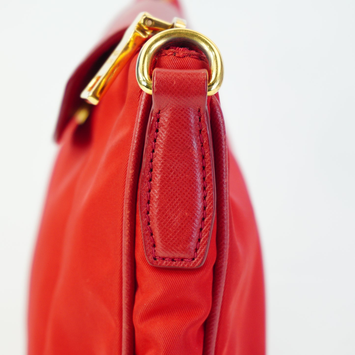 Prada BT0933 Crossbody Messenger Bag Red Small GHW