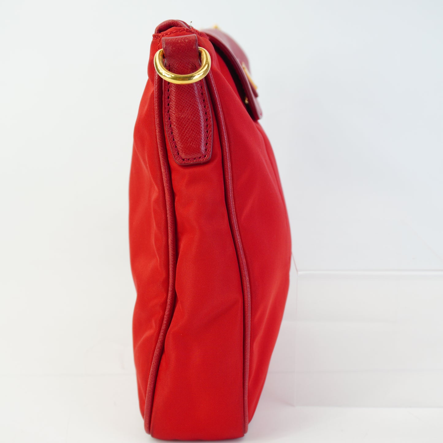 Prada BT0933 Crossbody Messenger Bag Red Small GHW