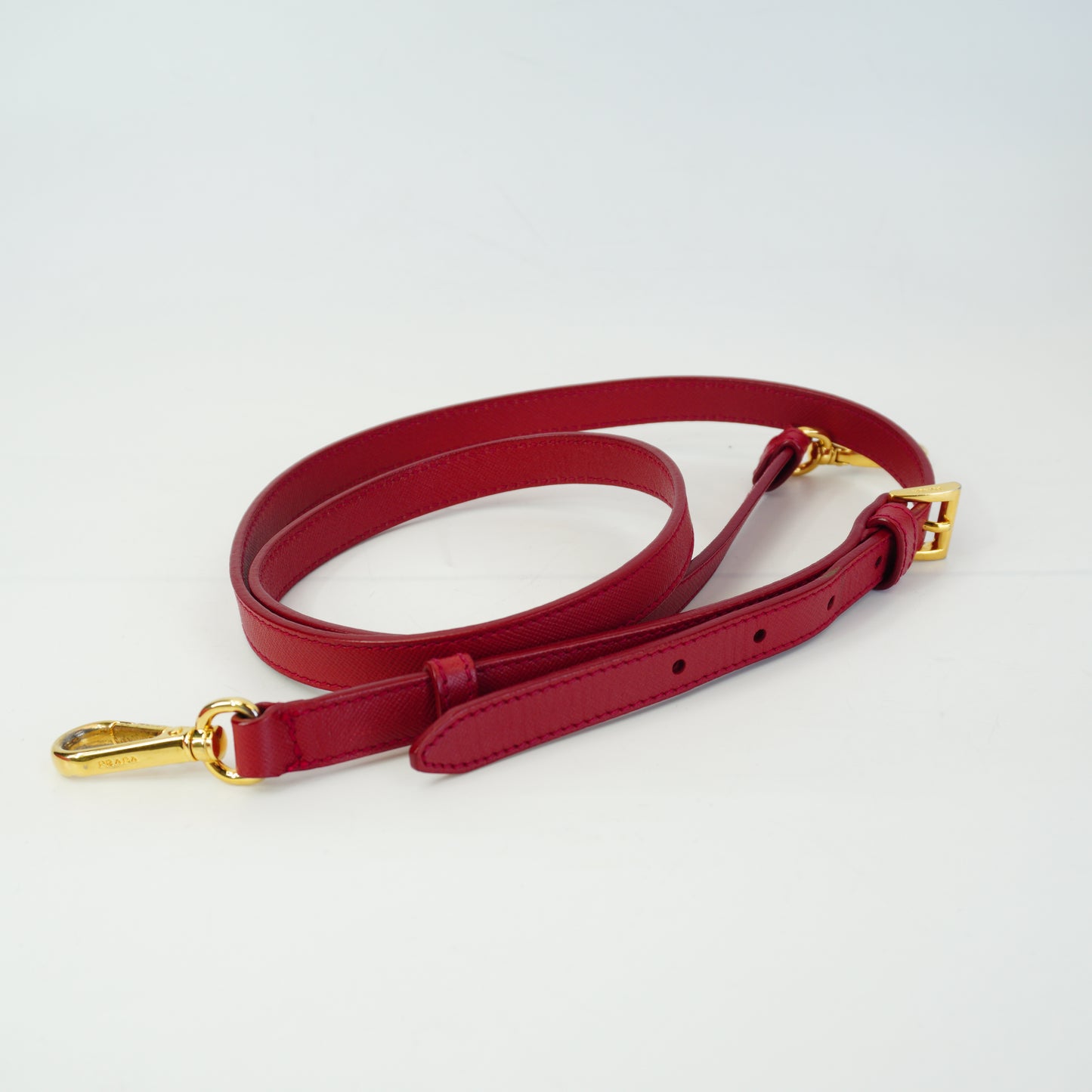 Prada BT0933 Crossbody Messenger Bag Red Small GHW