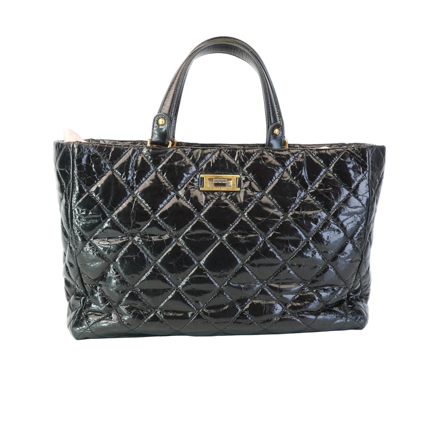 Chanel 2.55 Reissue Shopping Tote Quilted Glazed Black
