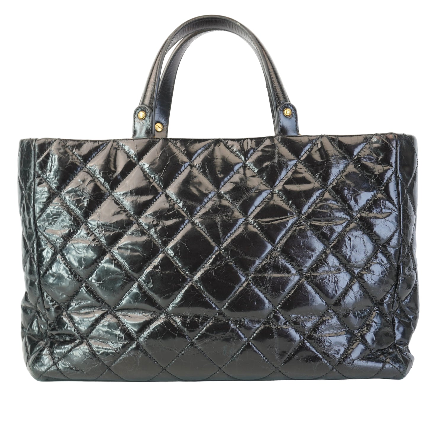 Chanel 2.55 Reissue Shopping Tote Quilted Glazed Black