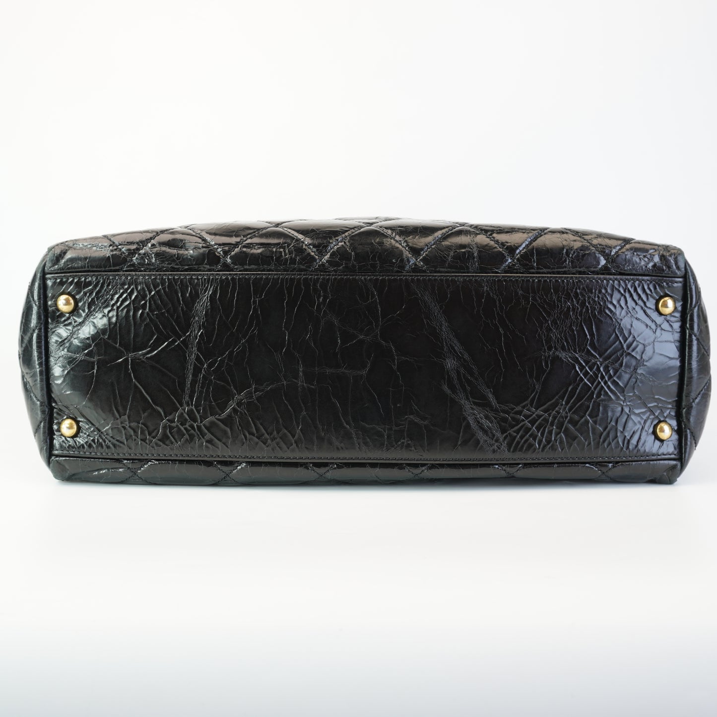 Chanel 2.55 Reissue Shopping Tote Quilted Glazed Black