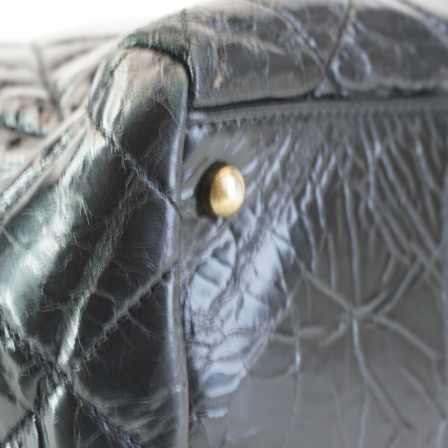 Chanel 2.55 Reissue Shopping Tote Quilted Glazed Black