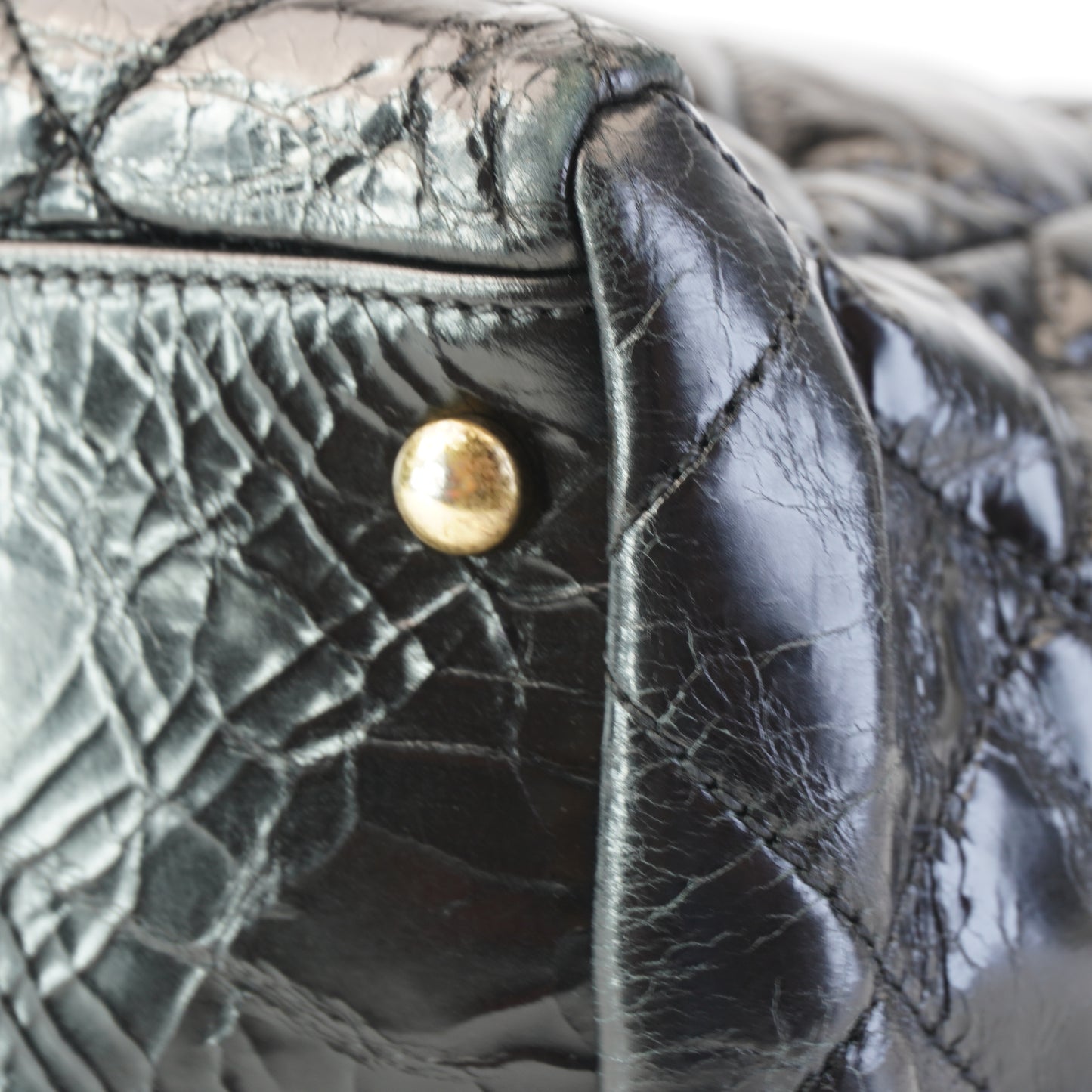 Chanel 2.55 Reissue Shopping Tote Quilted Glazed Black