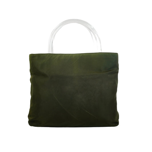 Prada Tessuto Nylon Tote Bag W/Plexieglass HandlesSHW Large