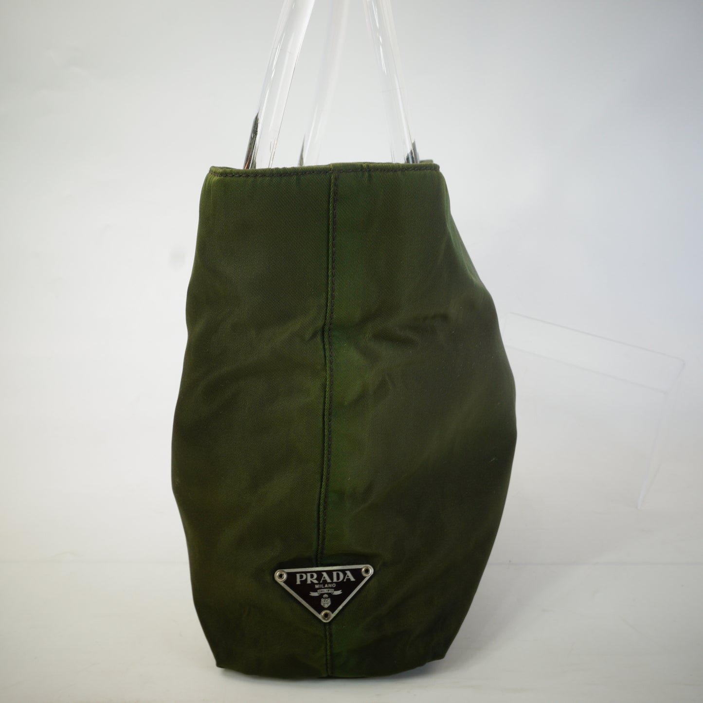 Prada Tessuto Nylon Tote Bag W/Plexieglass HandlesSHW Large