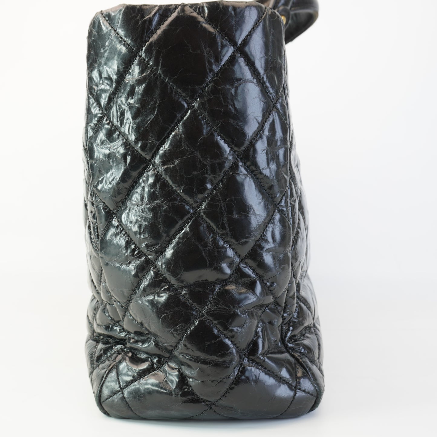 Chanel 2.55 Reissue Shopping Tote Quilted Glazed Black