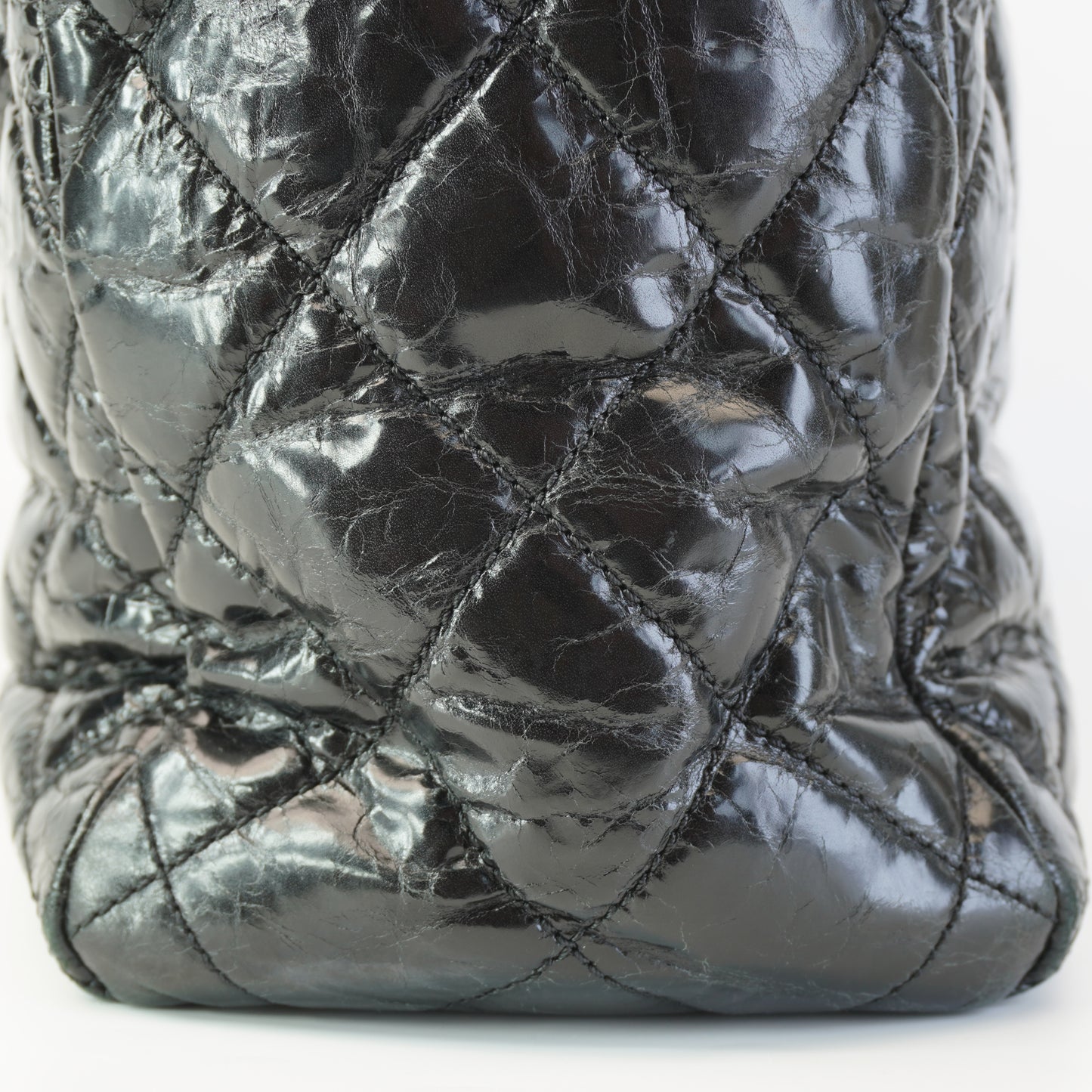 Chanel 2.55 Reissue Shopping Tote Quilted Glazed Black