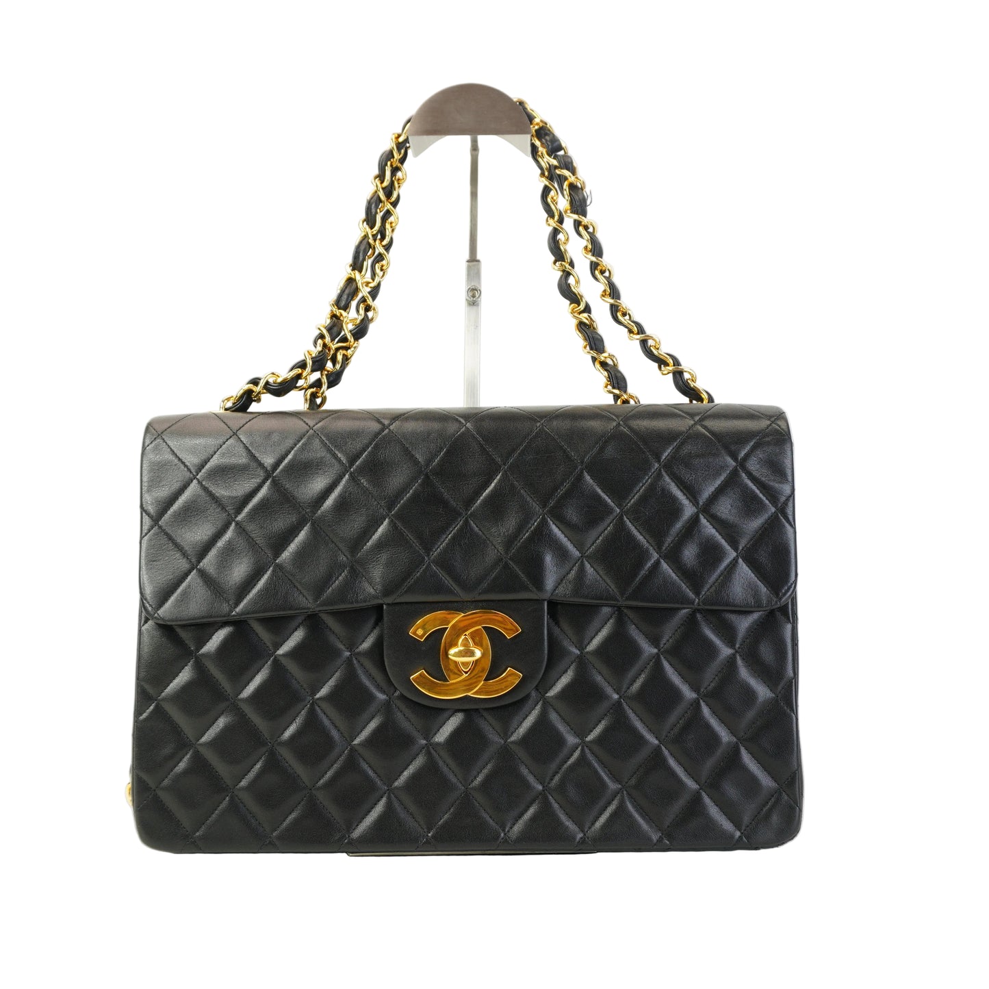 Chanel Vintage Classic Single Flap Maxi Jumbo Black GHW