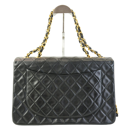Chanel Vintage Classic Single Flap Maxi Jumbo Black GHW