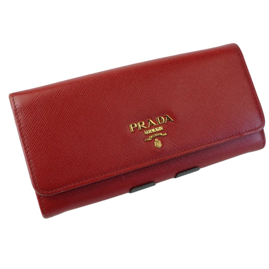 Prada Saffiano Continental Wallet Red