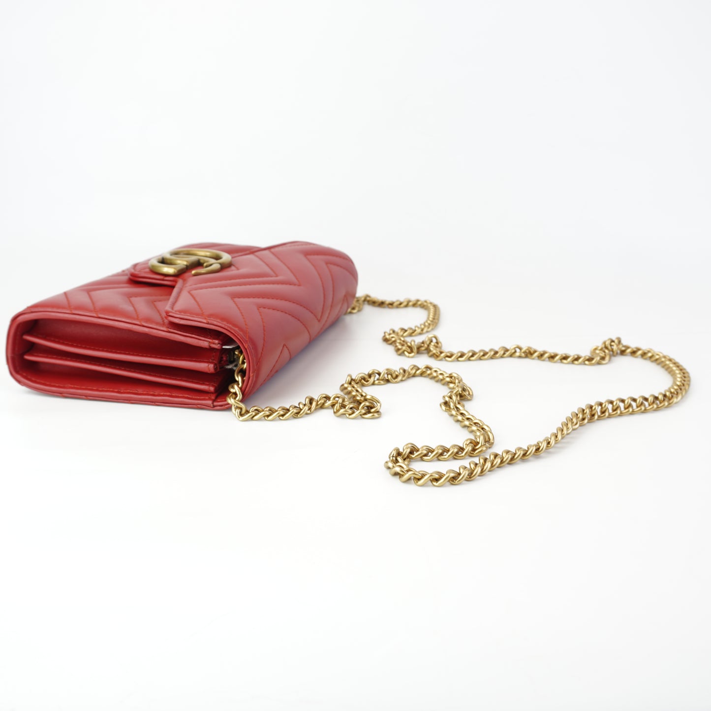 Gucci GG Marmont Matelasse Leather Mini Crossbody Bag Red