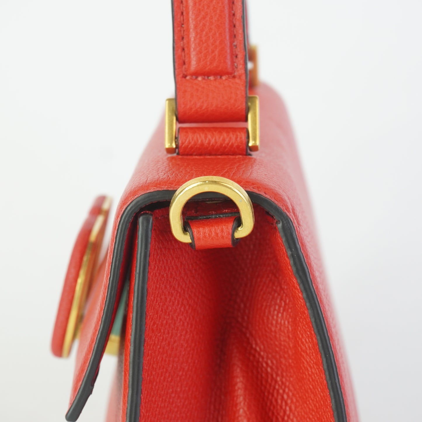 Valentino My Rockstud Leather Top Handle Red