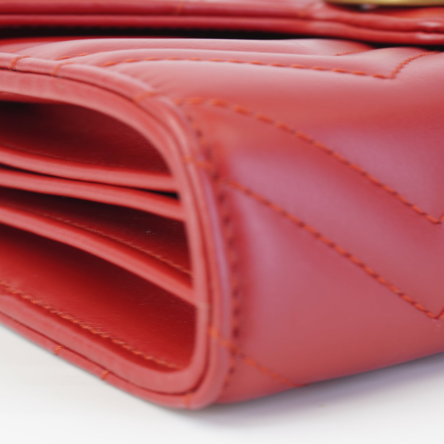 Gucci GG Marmont Matelasse Leather Mini Crossbody Bag Red