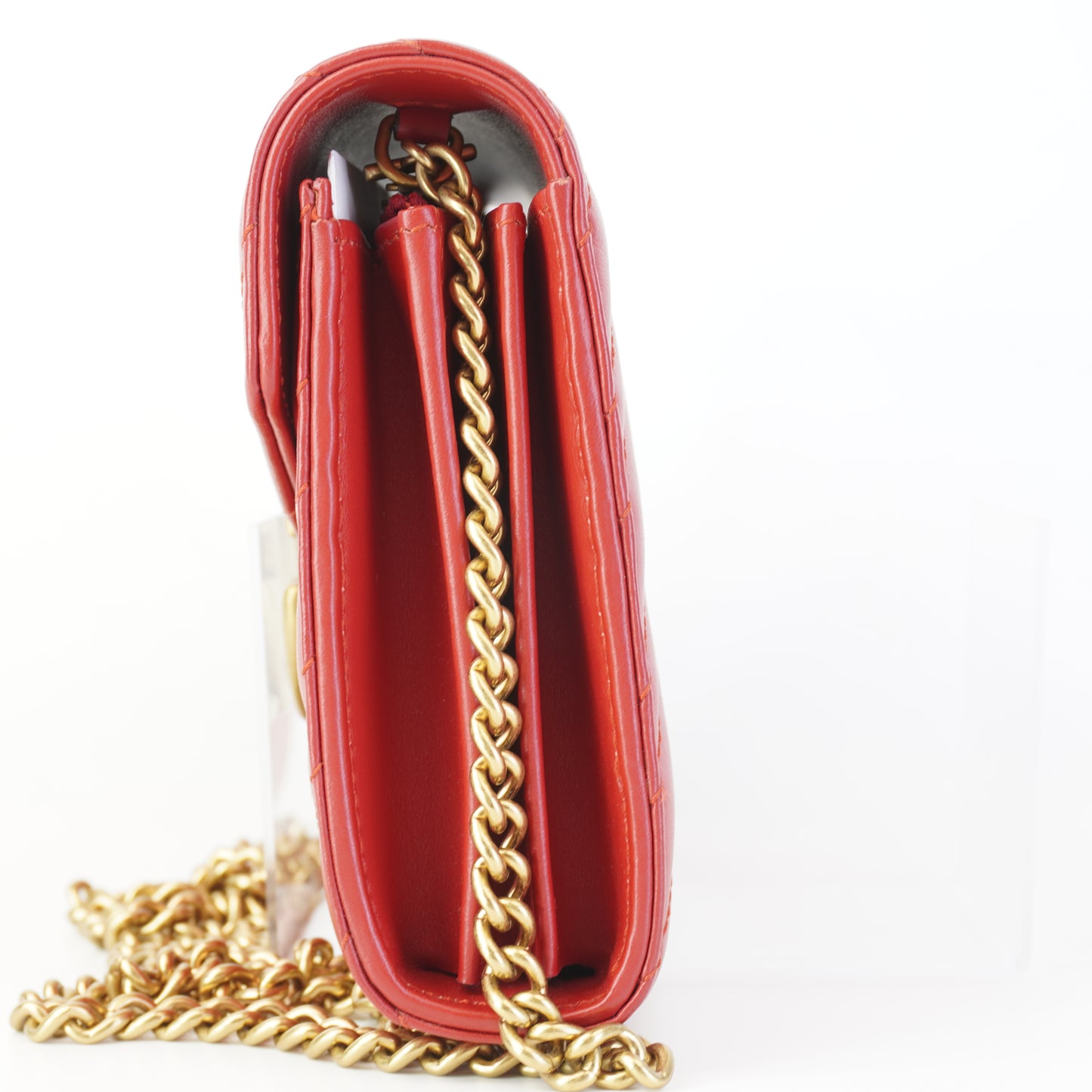 Gucci GG Marmont Matelasse Leather Mini Crossbody Bag Red