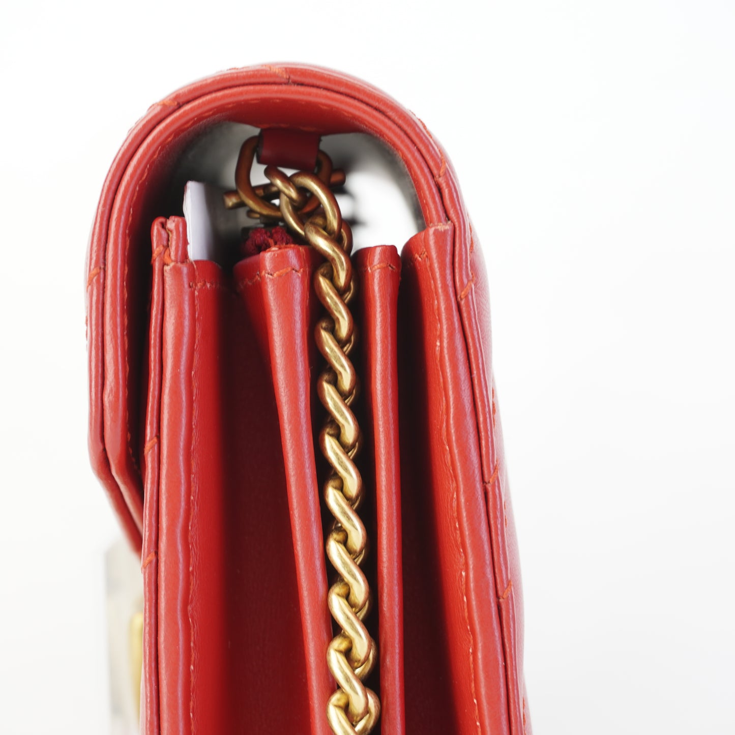 Gucci GG Marmont Matelasse Leather Mini Crossbody Bag Red