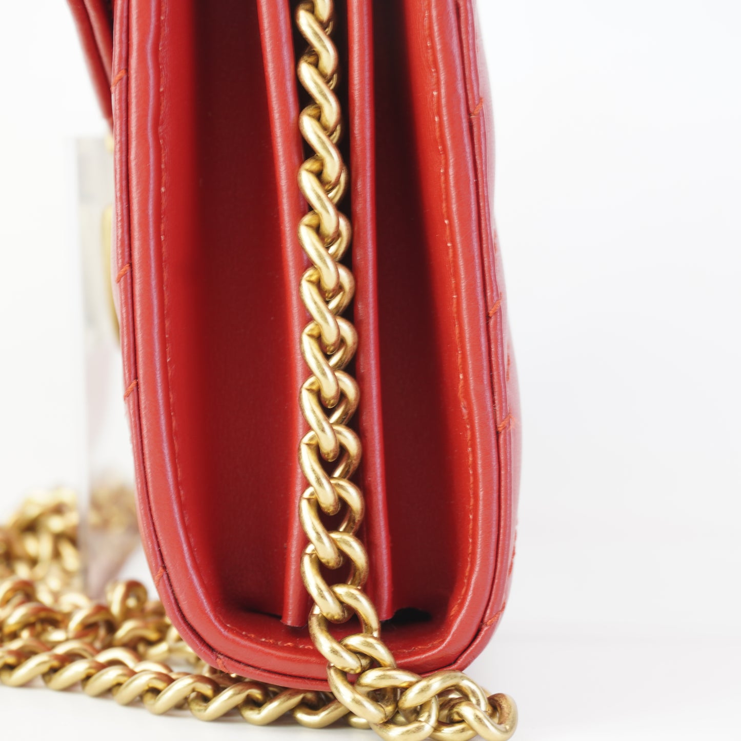 Gucci GG Marmont Matelasse Leather Mini Crossbody Bag Red