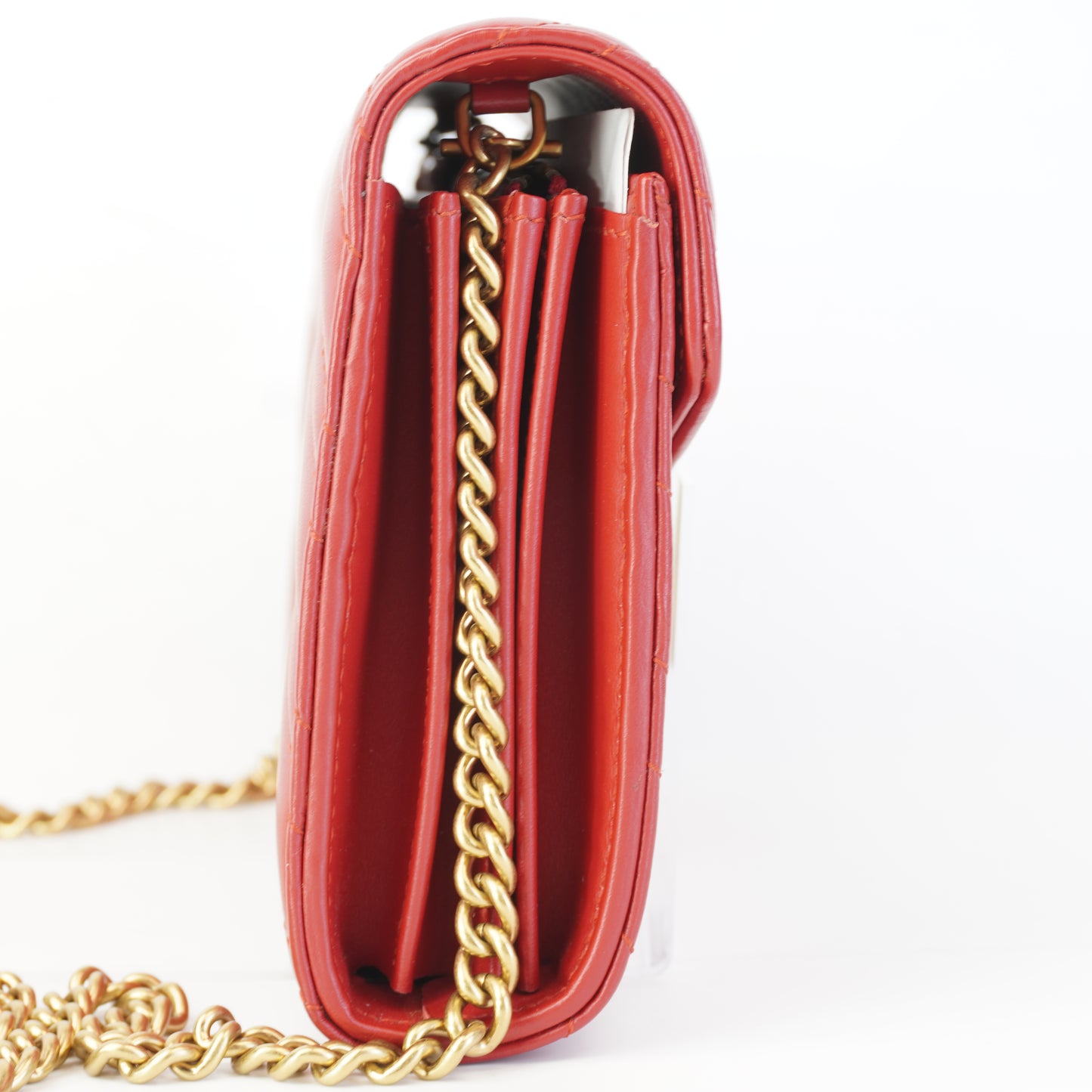 Gucci GG Marmont Matelasse Leather Mini Crossbody Bag Red