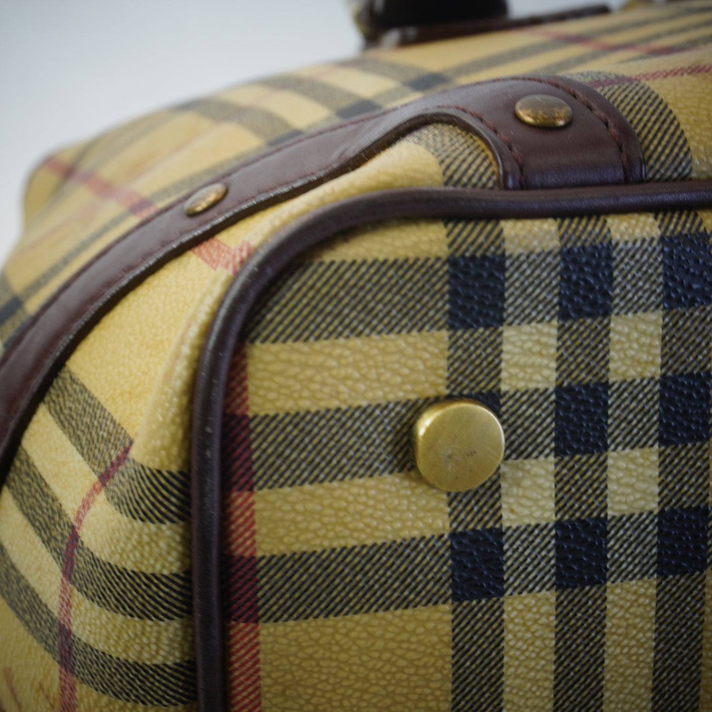 Burberry	Hymarket Check Buckle Tote Bag GHW Large