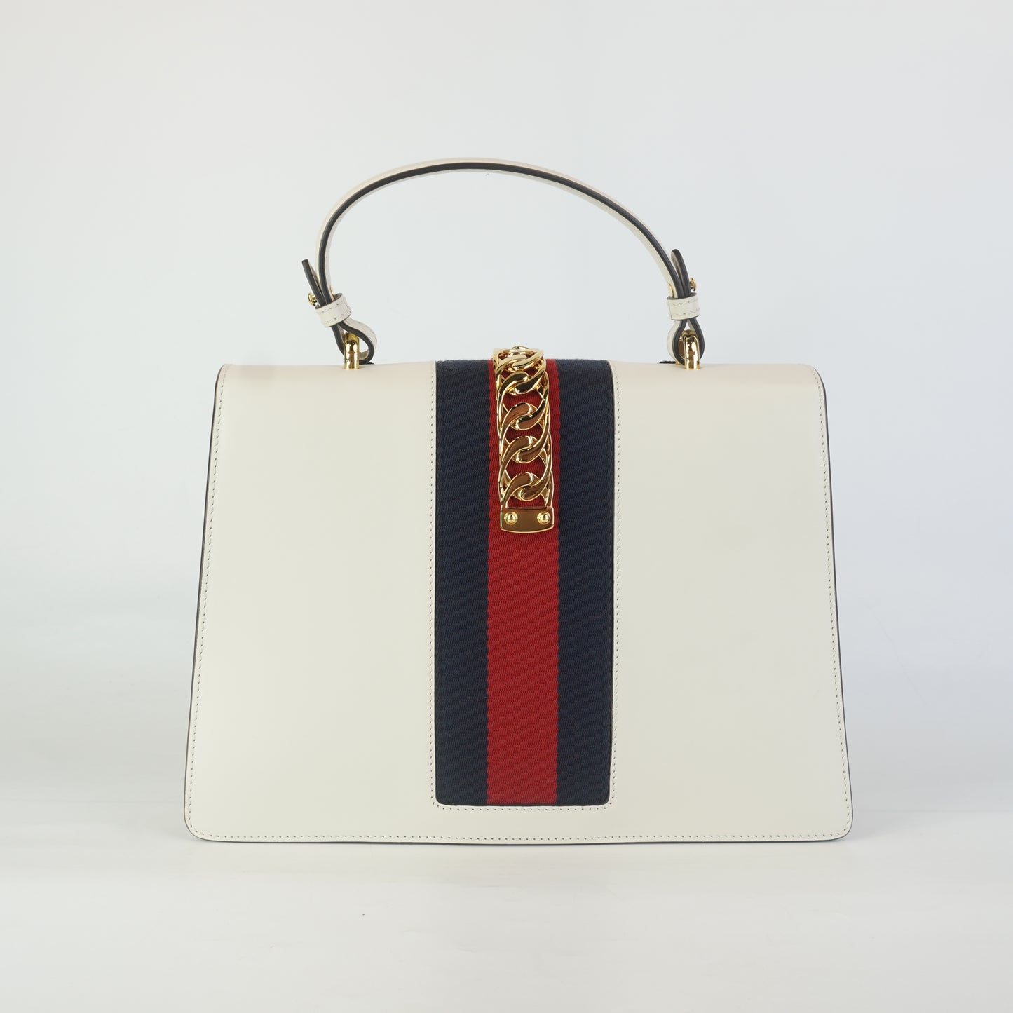 Gucci Sylvie Embroidered Leather Top Handle Bag Medium