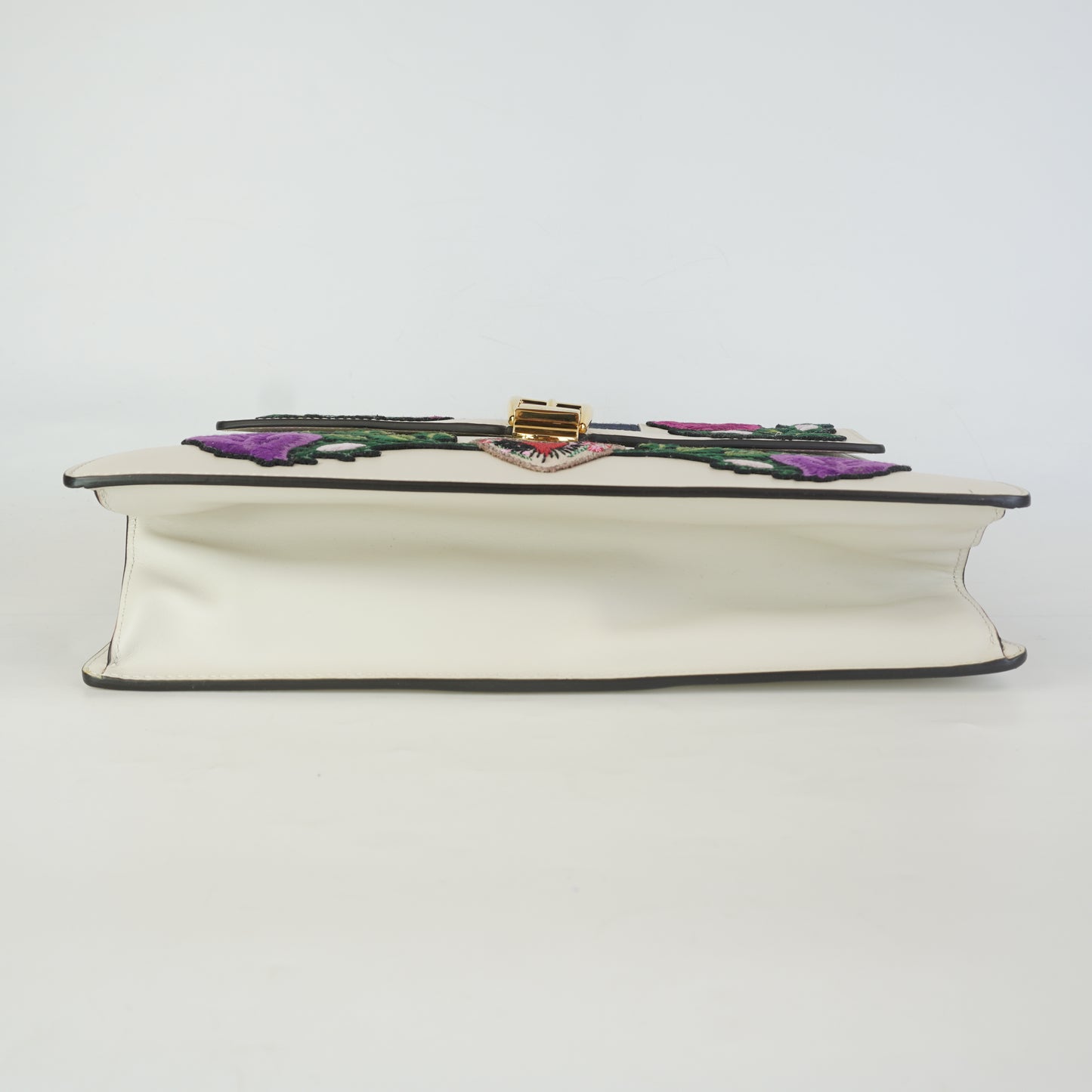 Gucci Sylvie Embroidered Leather Top Handle Bag Medium