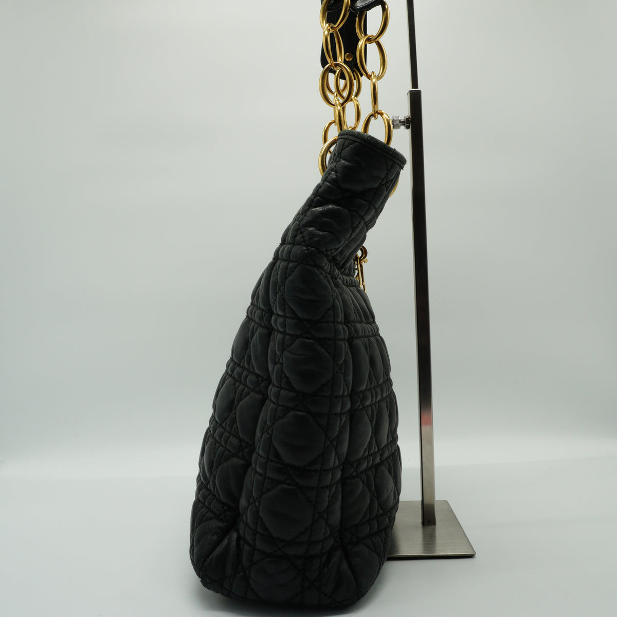 Dior Black Cannage Lambskin Soft Shopping Tote GHW Medium Black