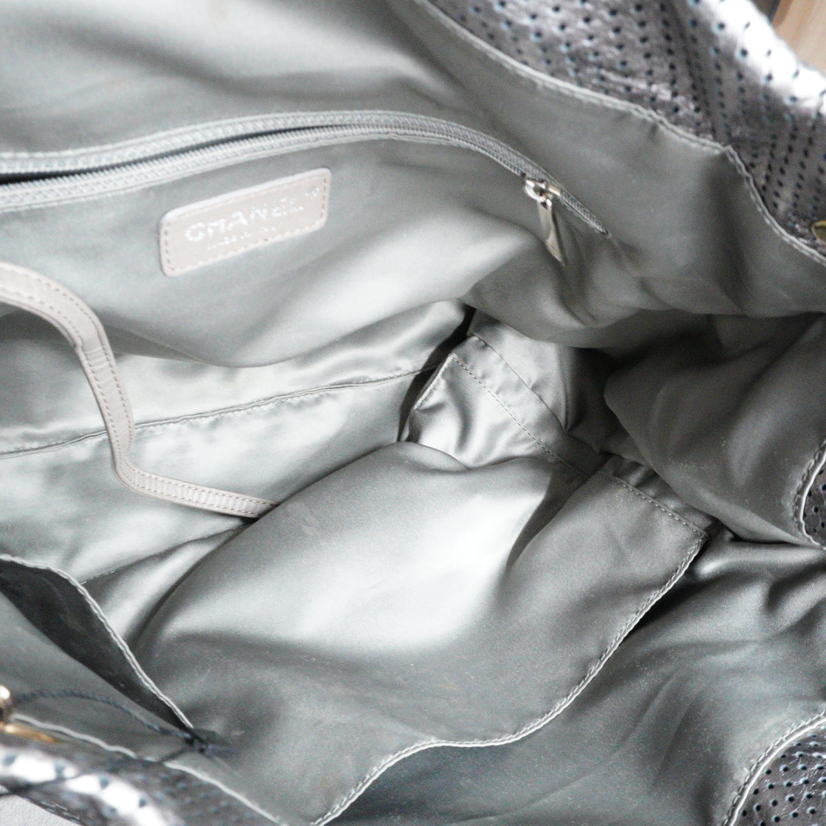 Chanel Perforated Medium Metallic Tote bag GSHW