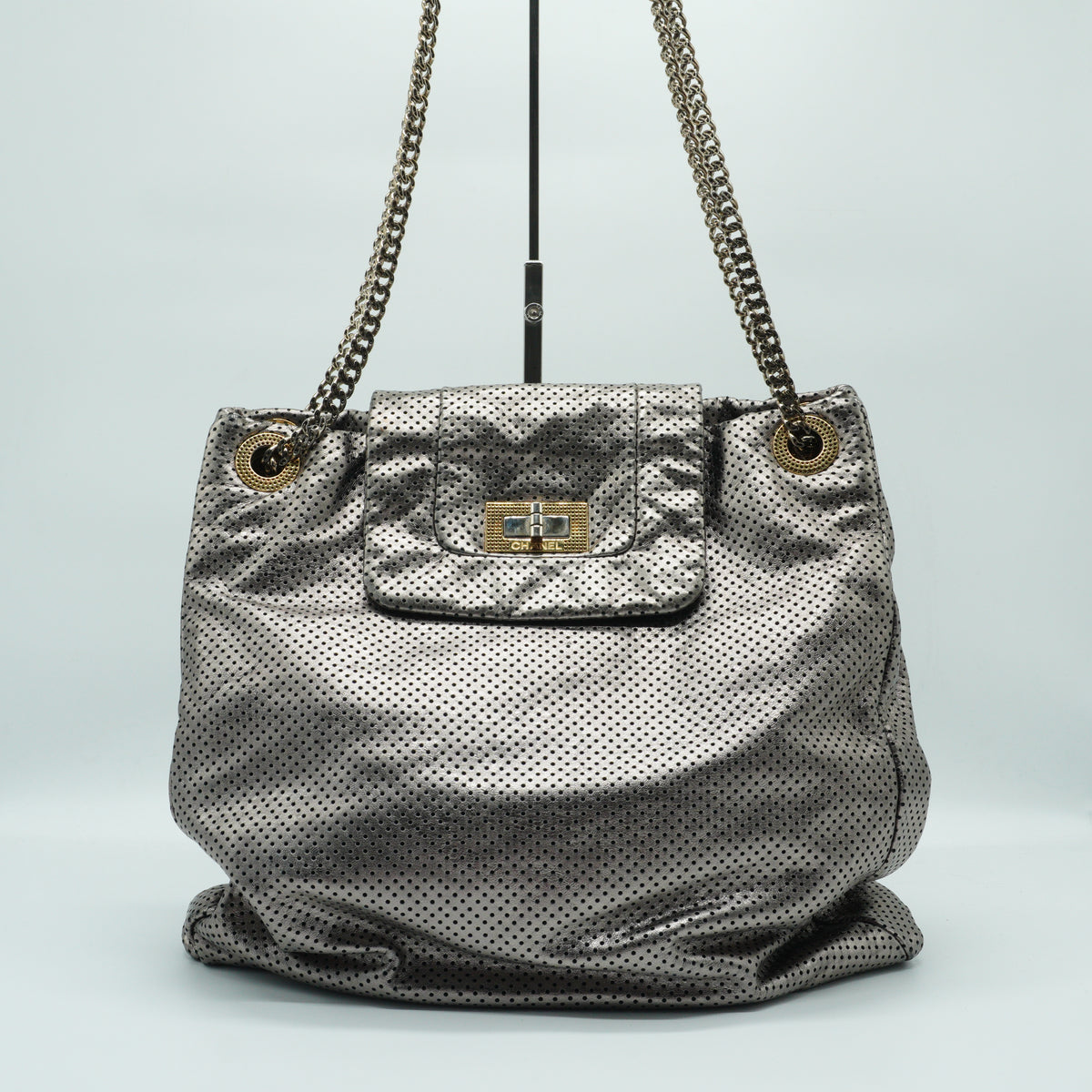 Chanel Perforated Medium Metallic Tote bag GSHW